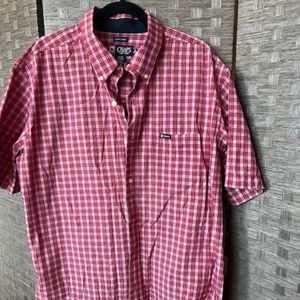 Men's Chaps Red Plaid XL Short Sleeve Button Down Shirt